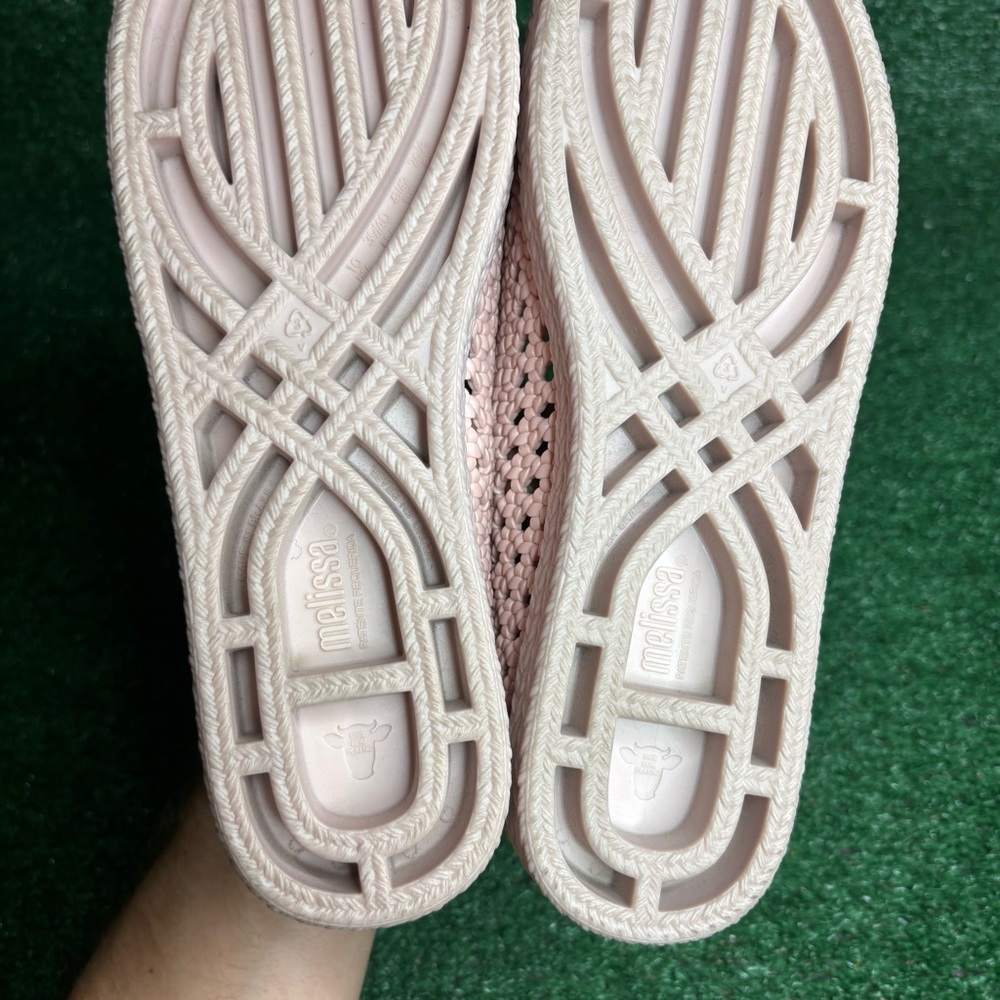Melissa Blush Pink Crochet Peep-Toe Platform Sandals - Picture 10 of 13